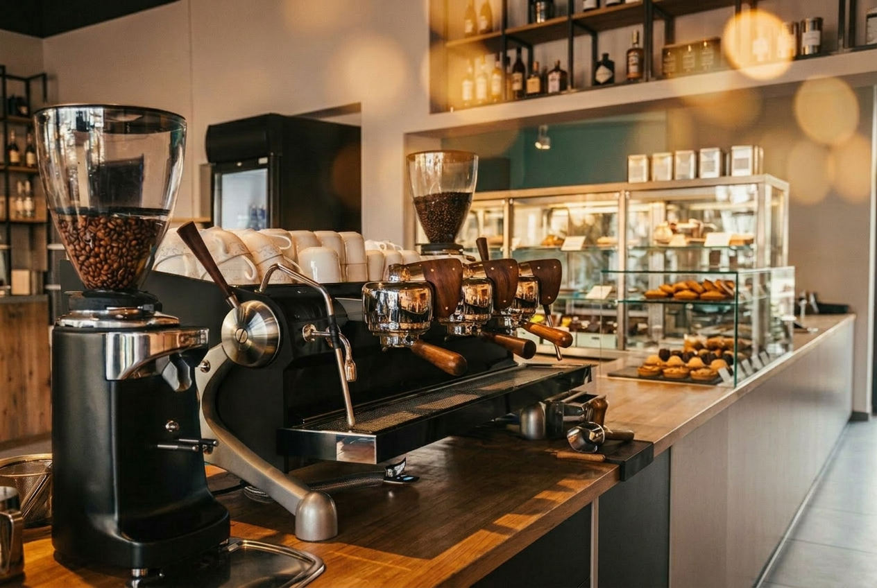 Espresso-Equipment in Aktion